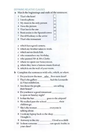 Defining relative clauses