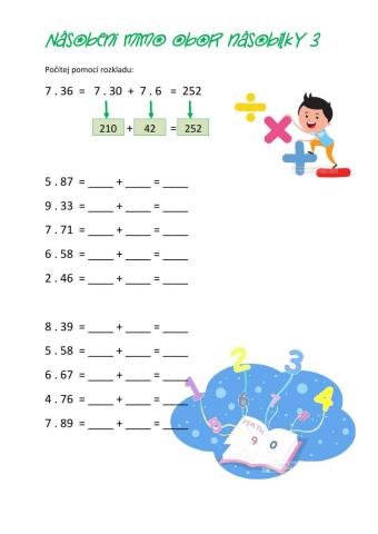 Násobení mimo obor násobilky