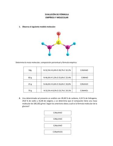 Evaluación de fórmula empírica