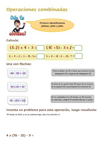 Operaciones combinadas 4º