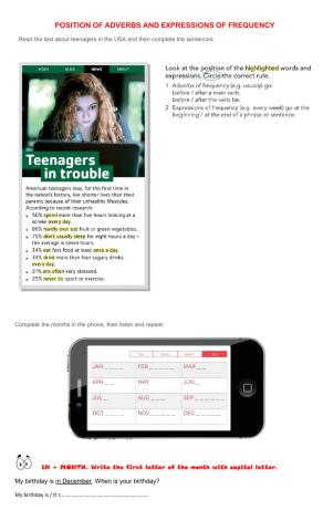 Adverbs of frequency
