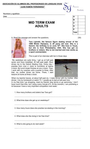 Mid term exam adults