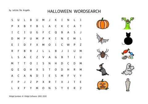 Halloween wordsearch