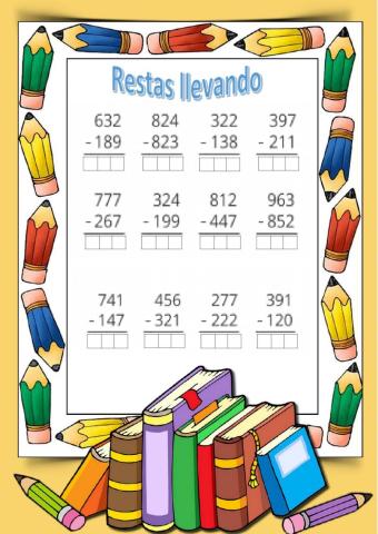 Restas  de tres cifras