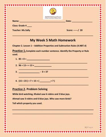Week 5 Math Homework - NIS