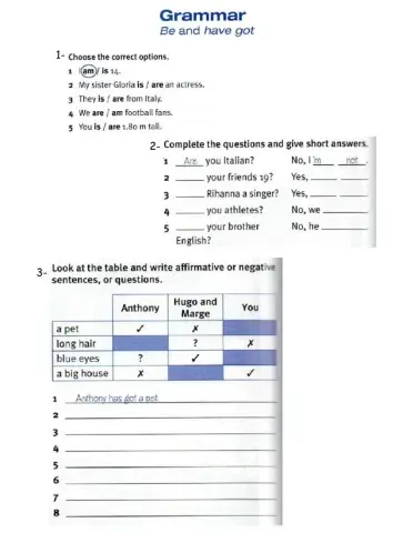 4th Year - Be and Have Revision