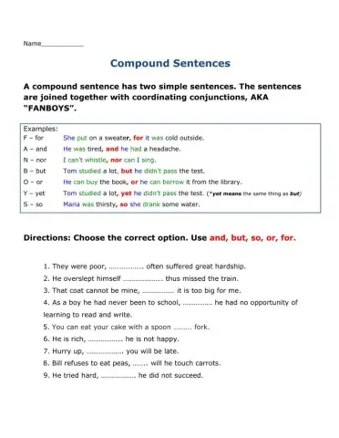 Compound sentences