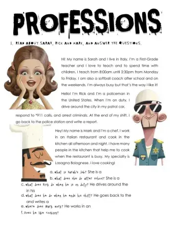 Reading Comprehension: Professions