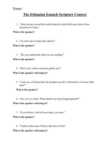 The Ethiopian Eunuch