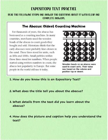 Expository Text Practice