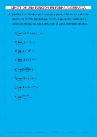 Limite en forma algebraica