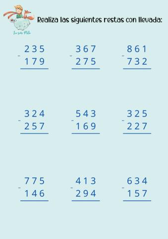 Restas con llevadas