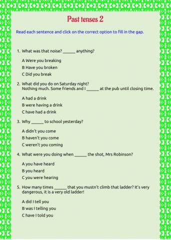 Past tenses 2