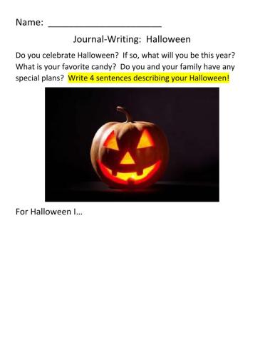 JOURNAL-WRITING:  Halloween