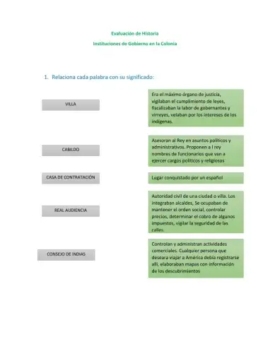Instituciones de Gobierno en la Colonia