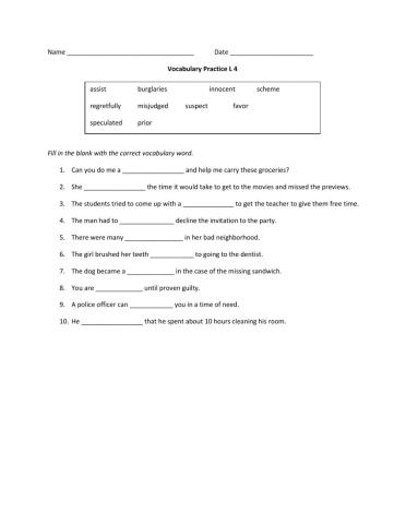 Journey  Vocabulary Test4