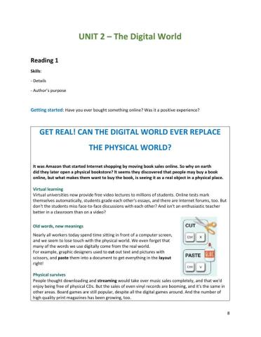 GET REAL! CAN THE DIGITAL WORLD EVER REPLACE THE PHYSICAL WORLD?