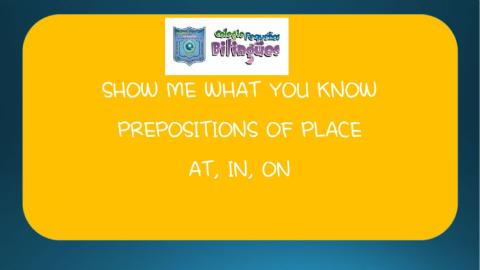 Prepositions of place at in on