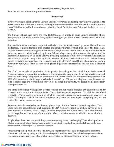 FCE Reading and Use of English Part 5