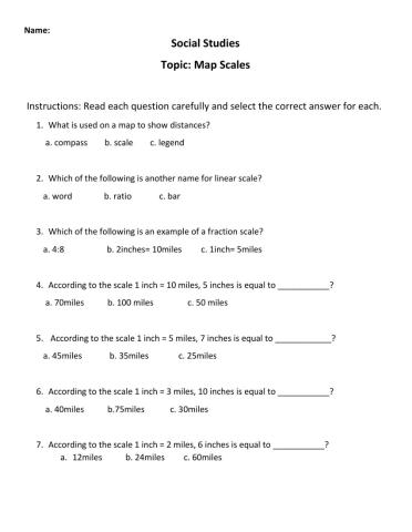 Map Scales - Word Scales (Advanced)