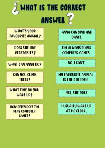 Match the Questions to the Answers