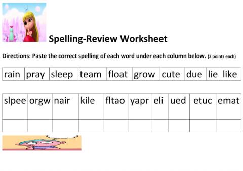 Spelling list 2 - Review