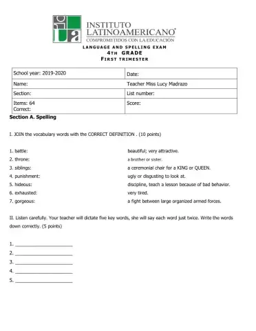 Language exam term 1