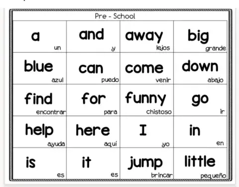Sight words