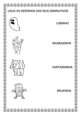 Ligue os diminutivos hallowen
