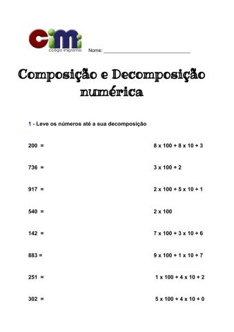 Composição e Decomposição numérica