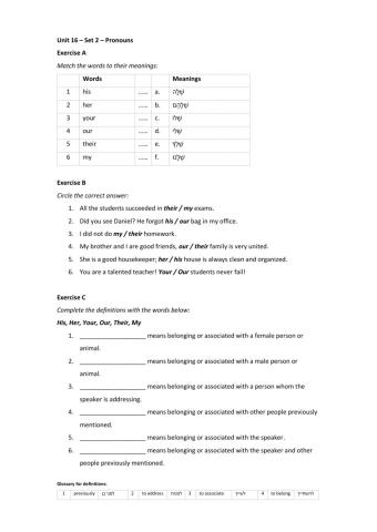 Band 1 (Core 1) - Unit 16 - Set 2
