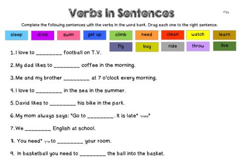 Verbs and sentences