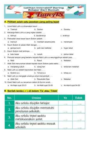 Latihan Interaktif Tugas Nabi Luth a.s