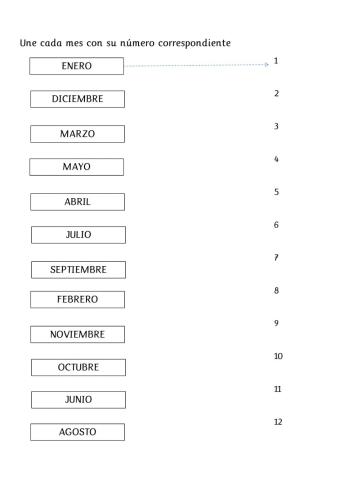 Correspondencia mes número