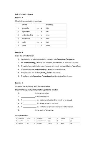 Band 1 (Core 1) - Unit 17 - Set 1