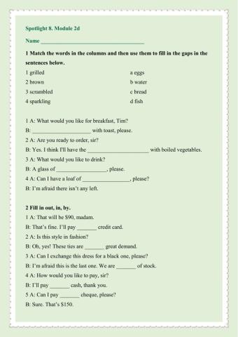Spotlight 8 Module 2d - 1
