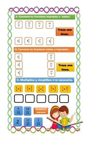 Convertir y multiplicar fracciones