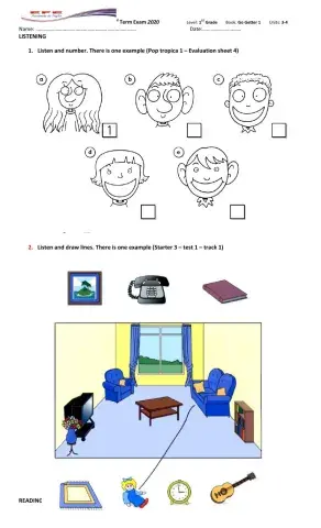 1st Grade Term Exam 3