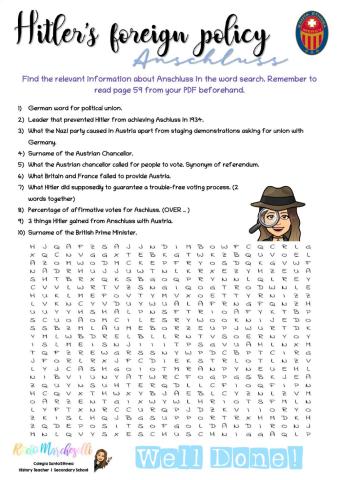 Anschluss Word search