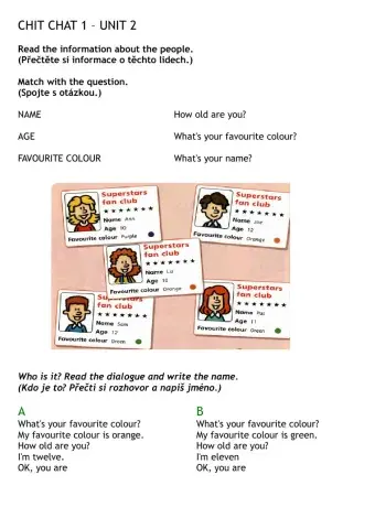 CHIT CHAT 1 UNIT 2 reading