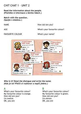 CHIT CHAT 1 UNIT 2 reading