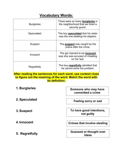 Grade 4 context clues lesson 2 week 2