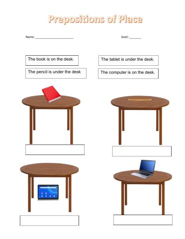 Prepositions of place