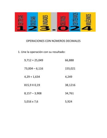 Operaciones con decimales