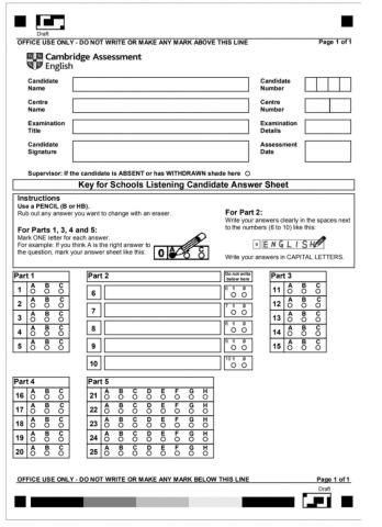 KEY FOR SCHOOLS: listening