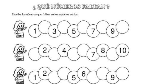 Completa los números que faltan