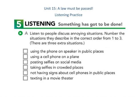 Unit 15 Listening Practice