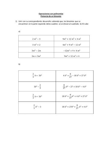 Potencia de binomios