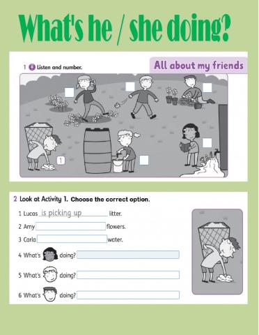 What's he she doing?