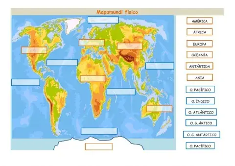 Mapamundi físico